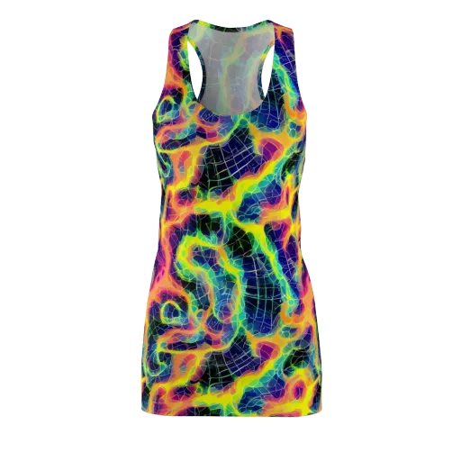 Psychedelic Grid on a Racerback Dress