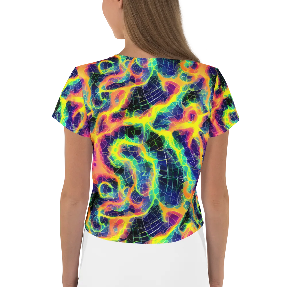 Psychedelic Grid on Crop Tee — Back