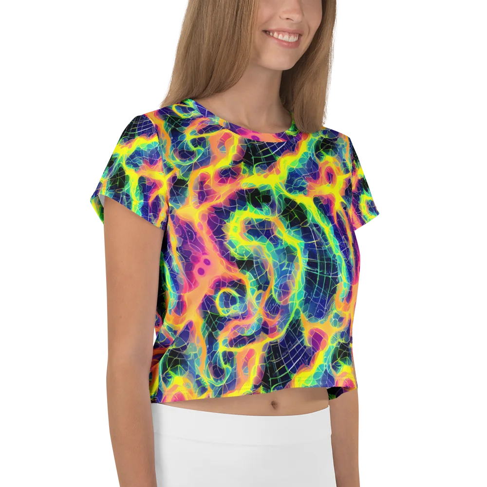 Psychedelic Grid on Crop Tee — Right
