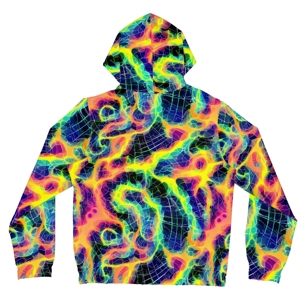Psychedelic Grid on Women's Full-Zip Hoodie — Back