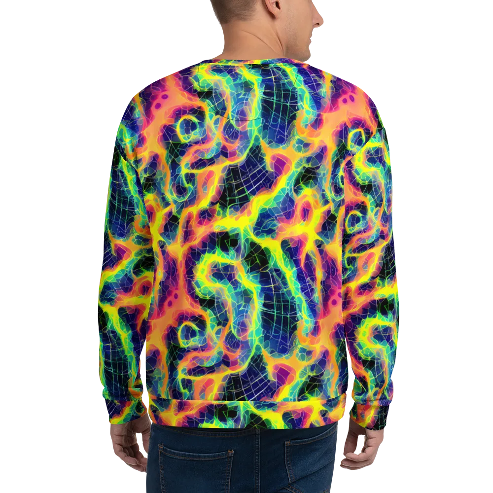 Psychedelic Grid on Sweatshirt — Back
