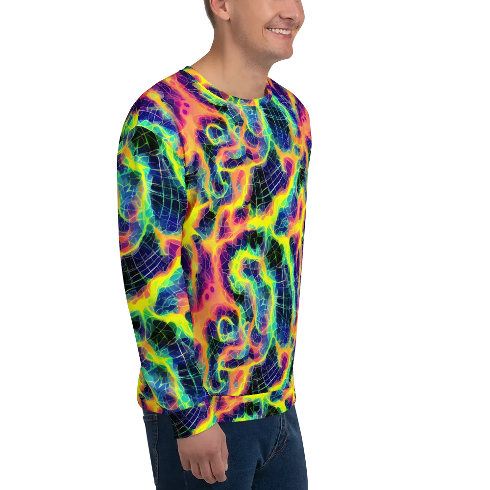Psychedelic Grid on Sweatshirt — Right Front