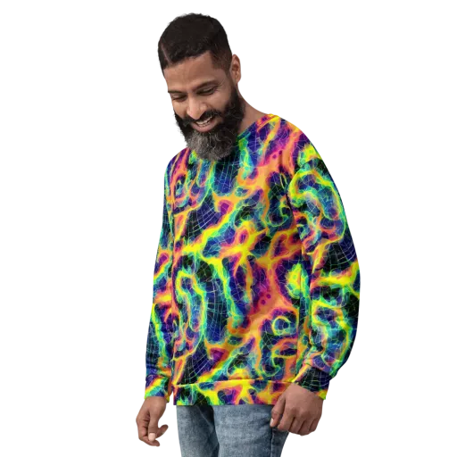 Psychedelic Grid on a Sweatshirt