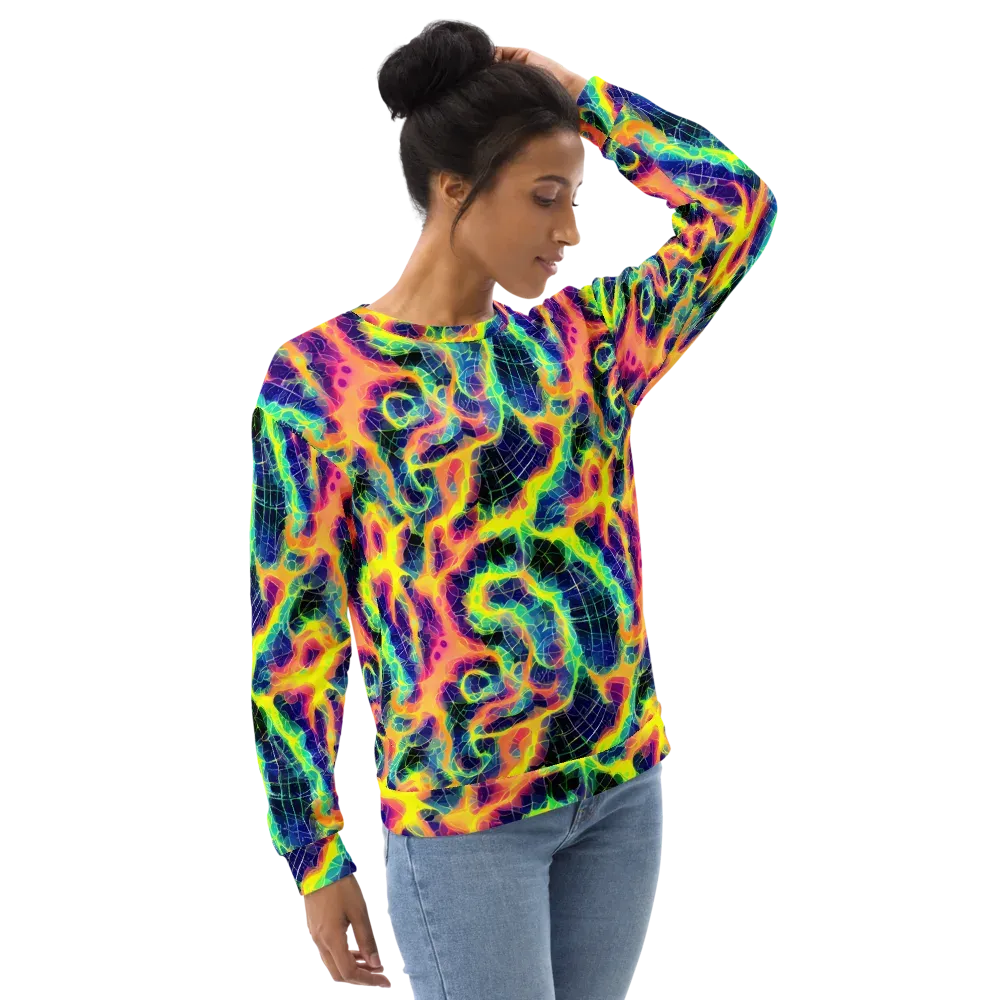 Psychedelic Grid on Sweatshirt — Right Front