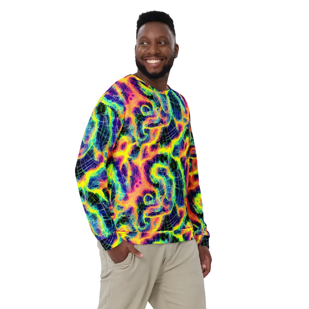 Psychedelic Grid on Sweatshirt — Front