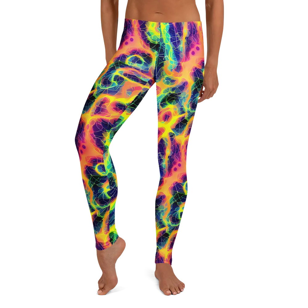 Psychedelic Grid on Leggings — Front