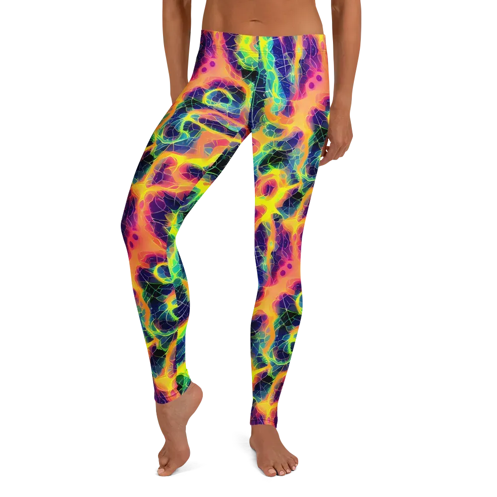 Psychedelic Grid on Leggings — Front