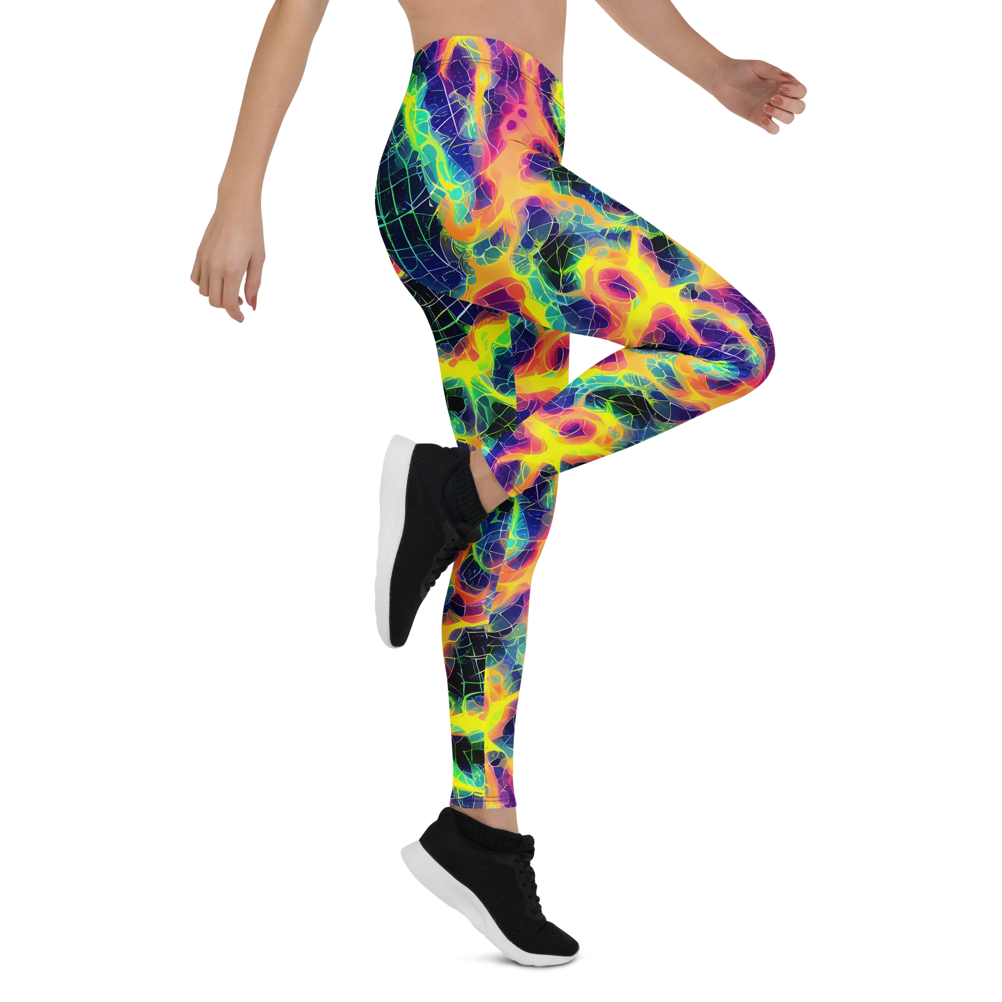 Psychedelic Grid on Leggings — Right