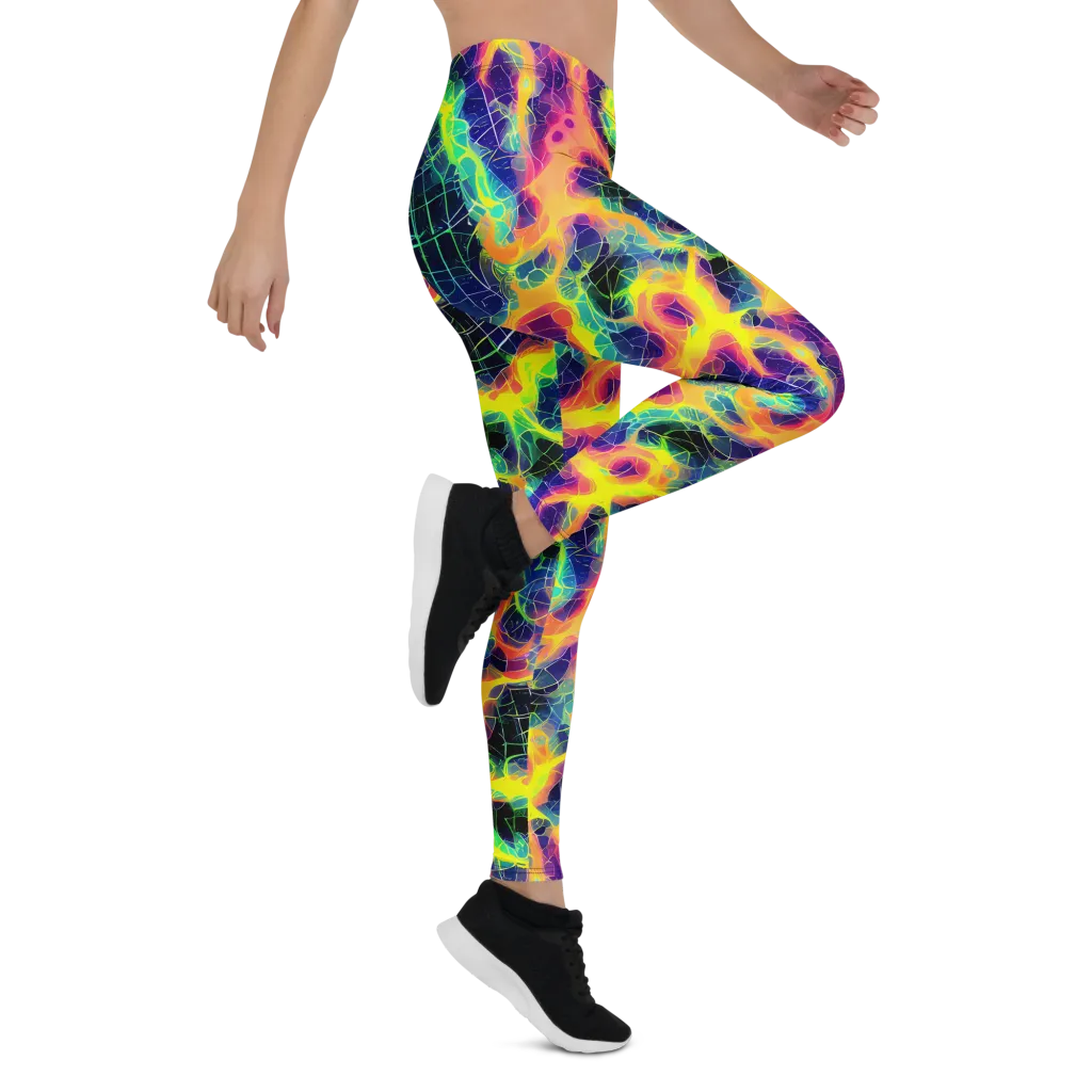 Psychedelic Grid on Leggings — Right