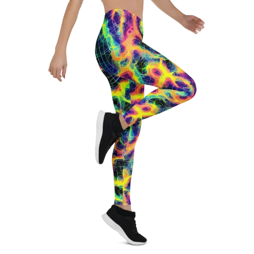 Psychedelic Grid on a Leggings