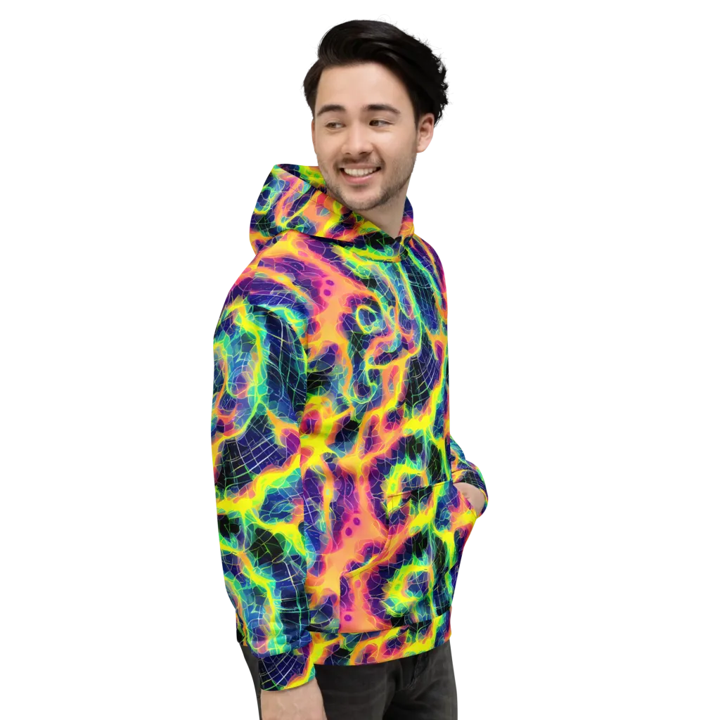 Psychedelic Grid on Hoodie — Right