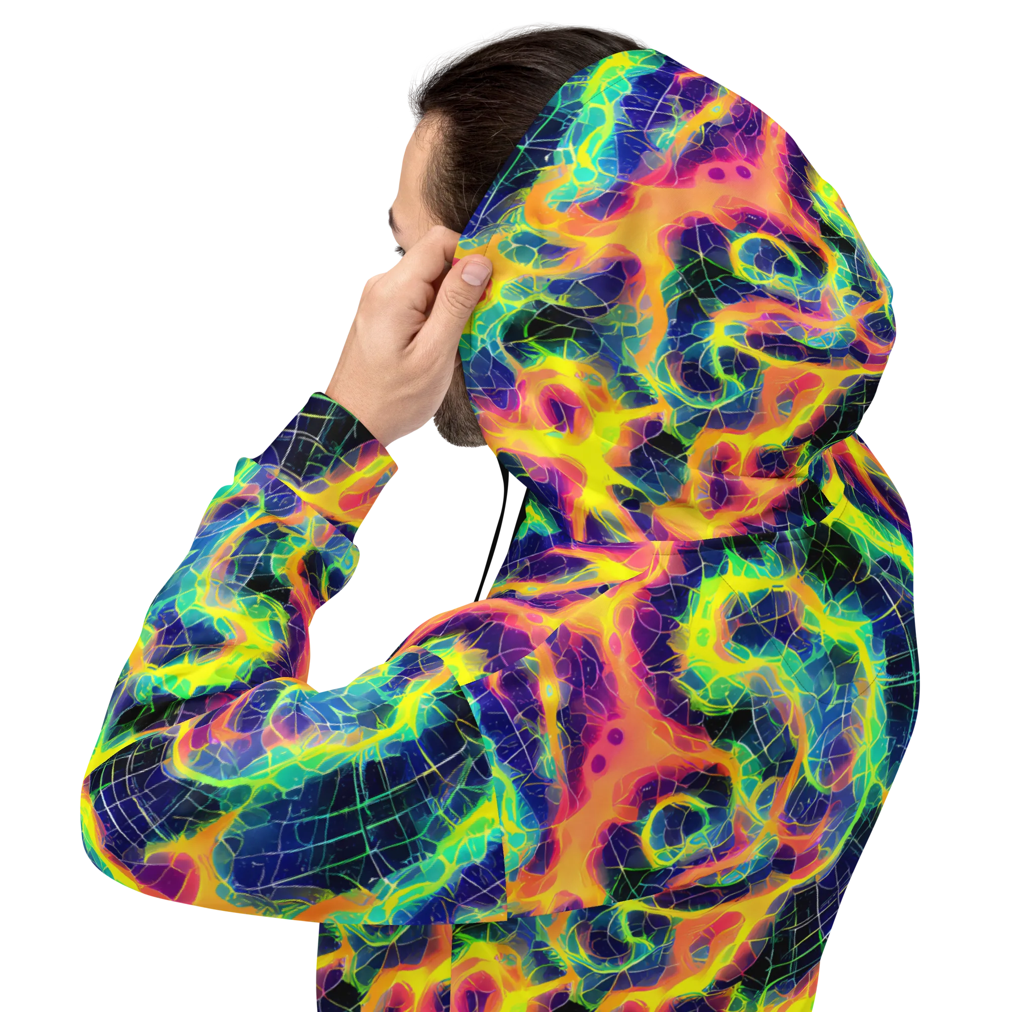 Psychedelic Grid on Hoodie — Back