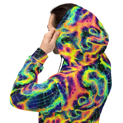 Psychedelic Grid on a Hoodie