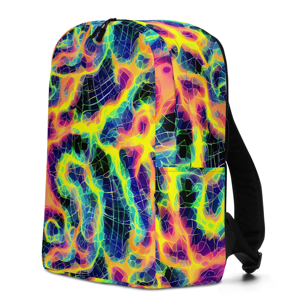 Psychedelic Grid on Minimalist Backpack — Left