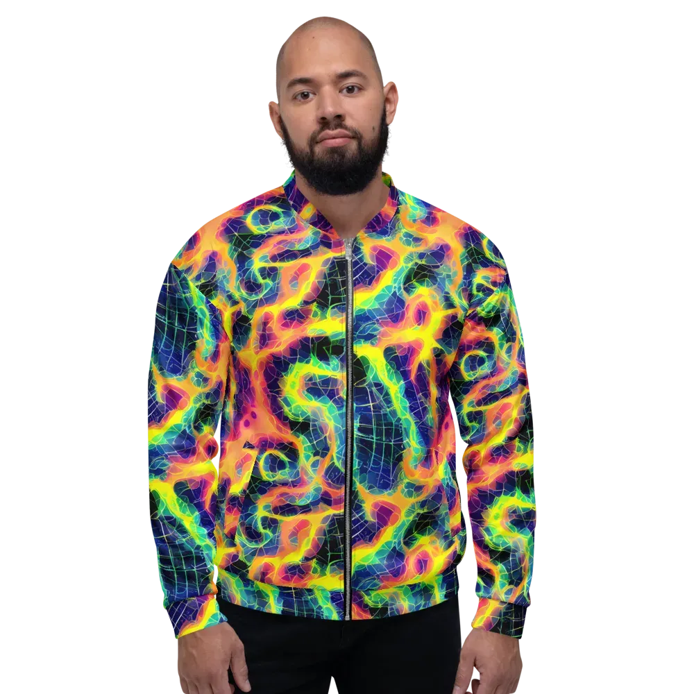 Psychedelic Grid on Bomber Jacket — Front