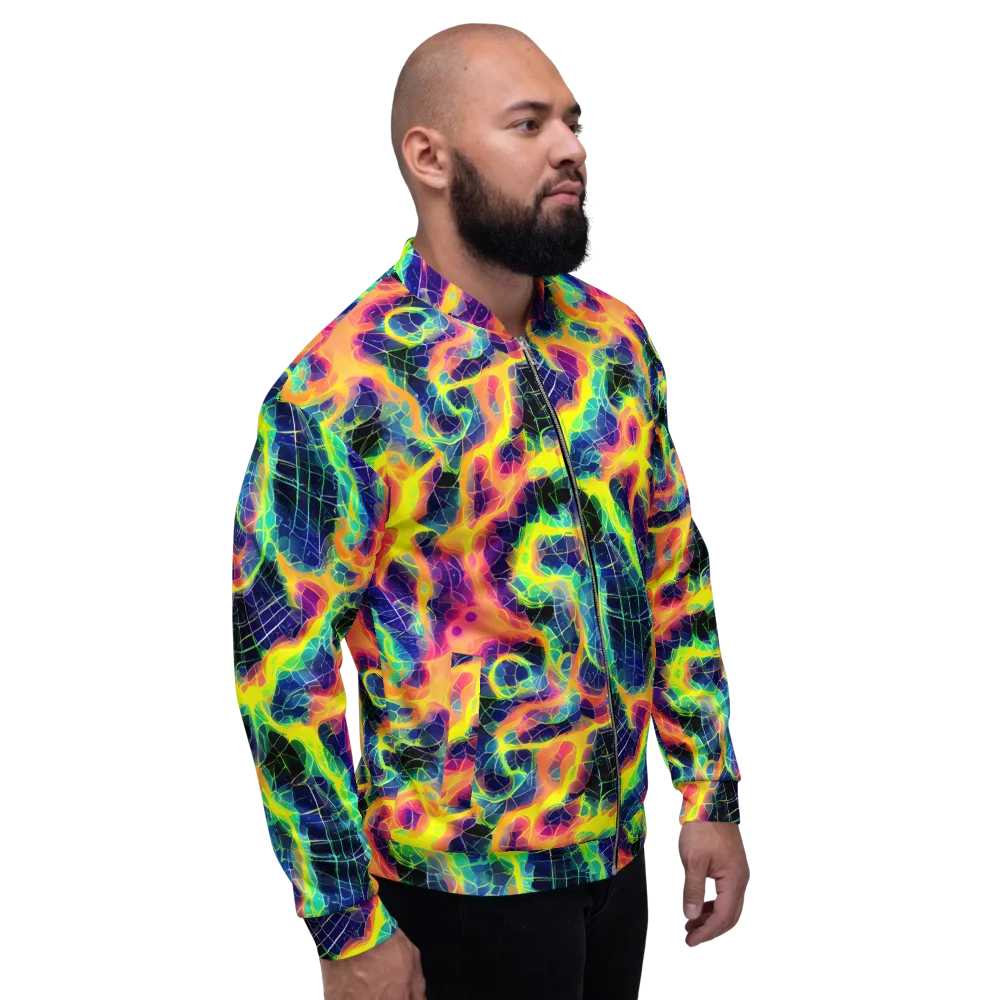 Psychedelic Grid on Bomber Jacket — Right