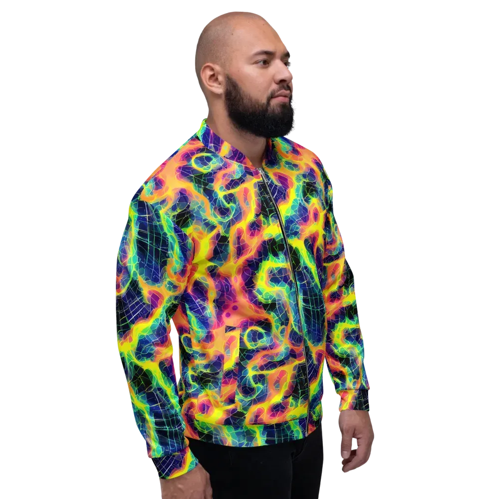 Psychedelic Grid on Bomber Jacket — Right