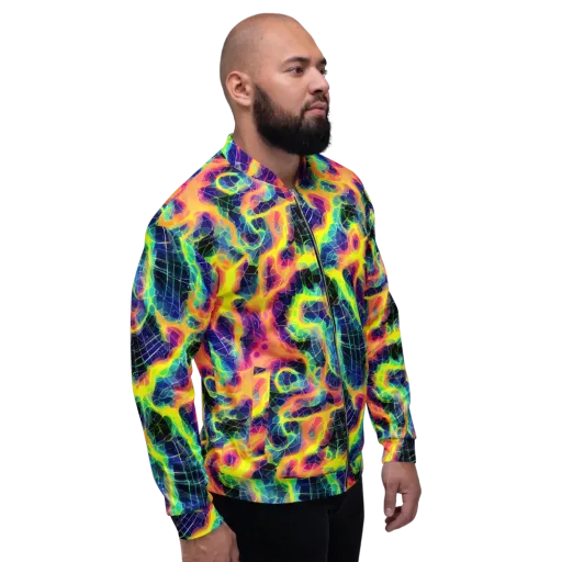 Psychedelic Grid on a Bomber Jacket