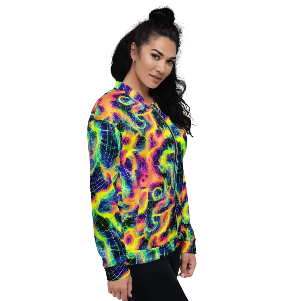 Psychedelic Grid on Bomber Jacket — Right