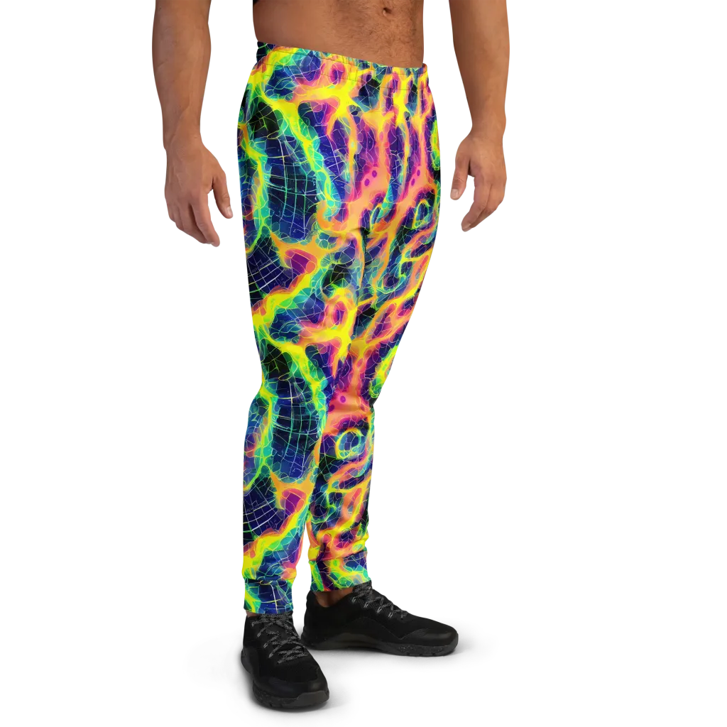 Psychedelic Grid on Men's Joggers — Right