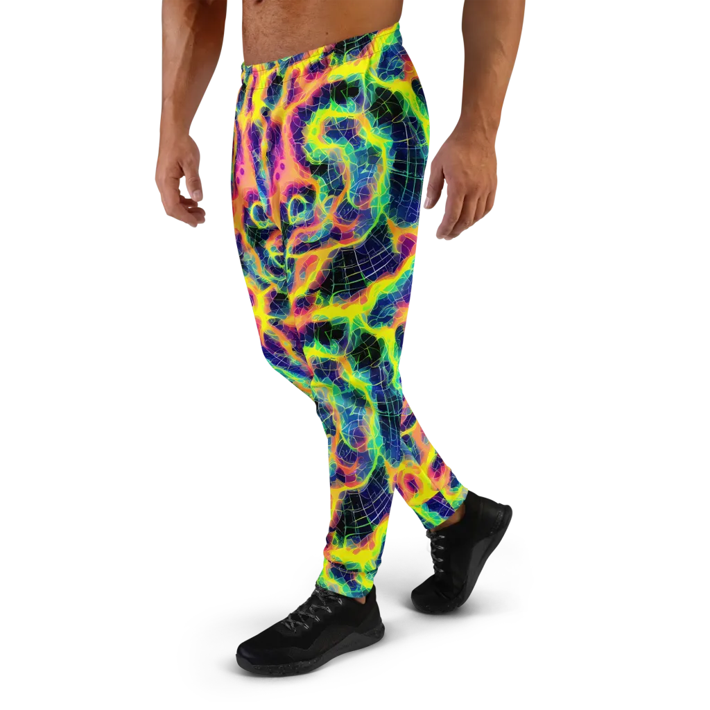 Psychedelic Grid on Men's Joggers — Left