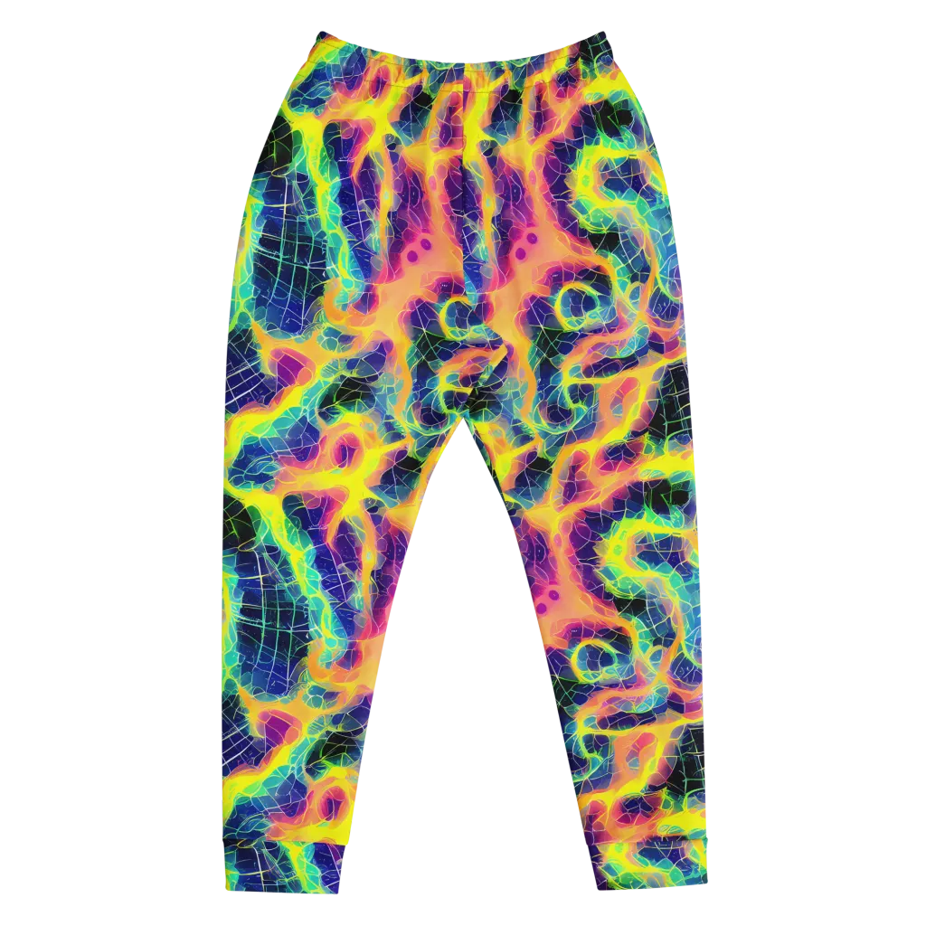 Psychedelic Grid on Men's Joggers — Front