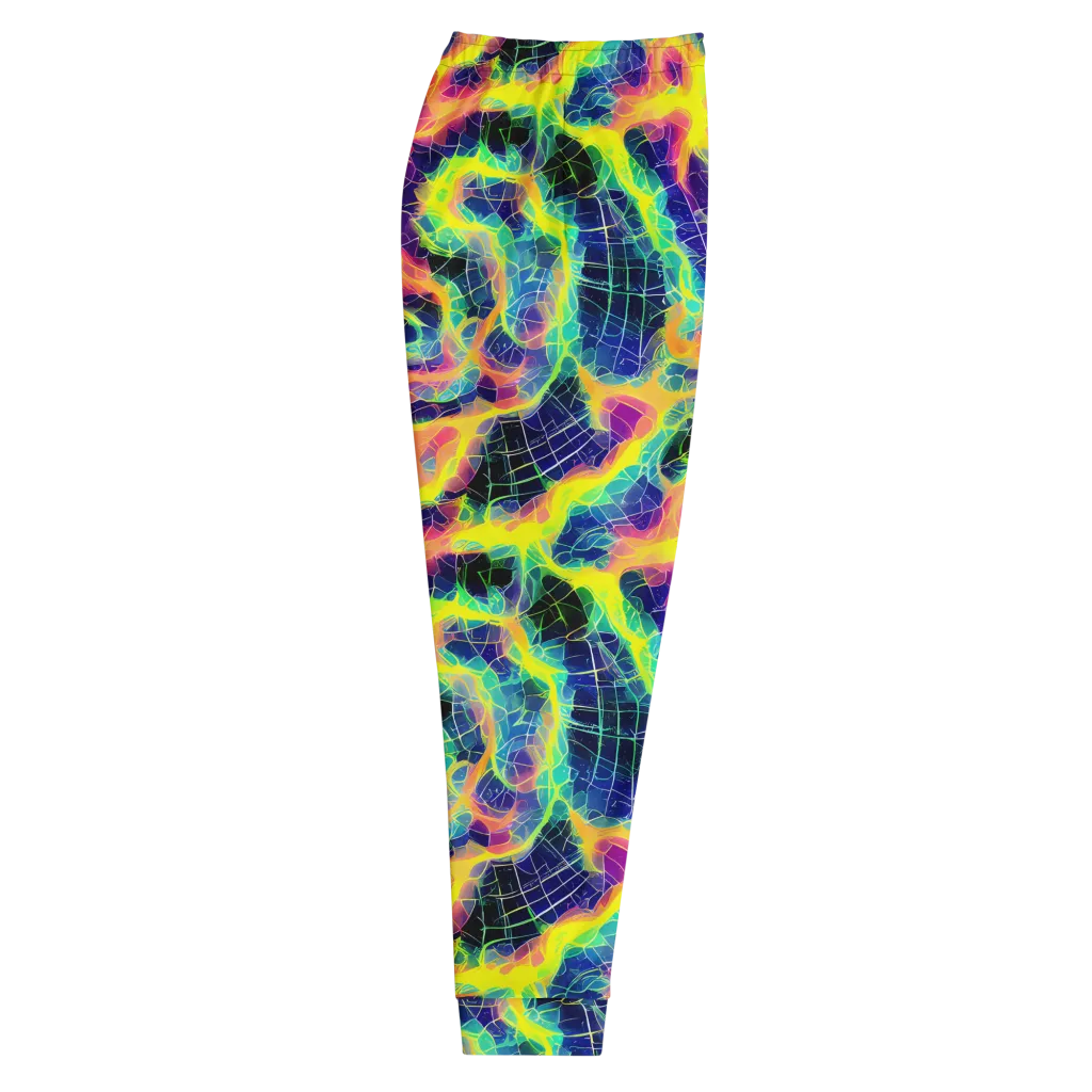 Psychedelic Grid on Men's Joggers — Right