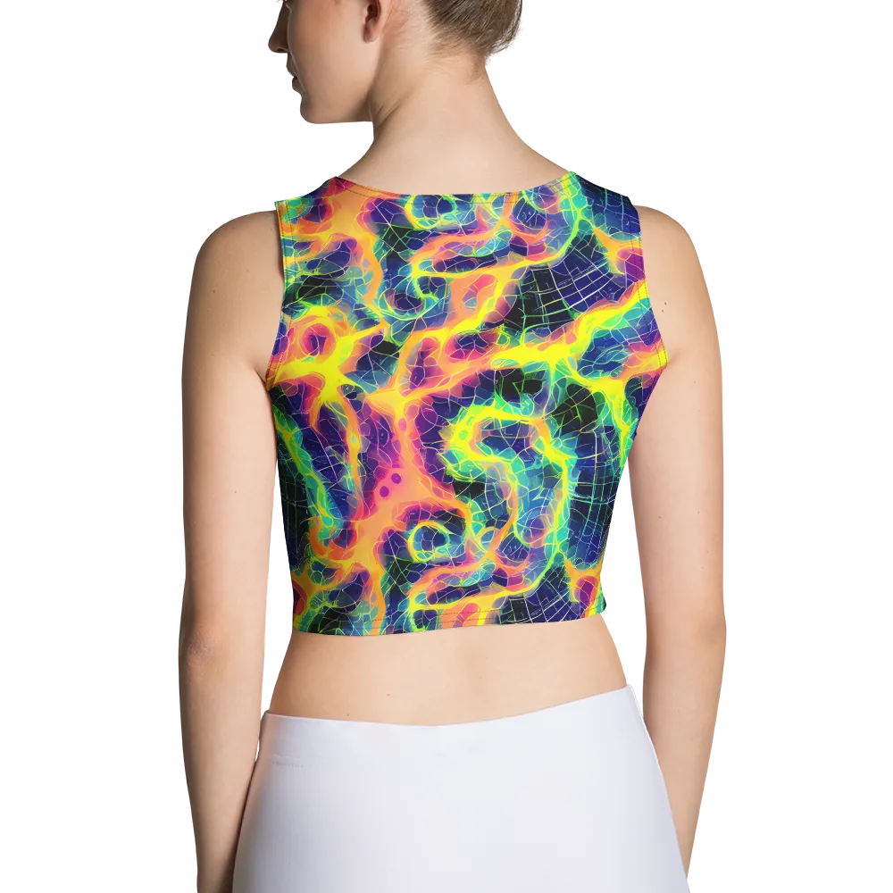 Psychedelic Grid on Crop Top — Back