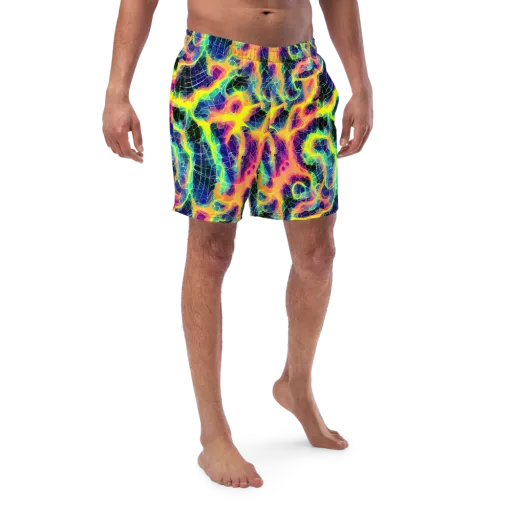 Psychedelic Grid on a Swim Trunks