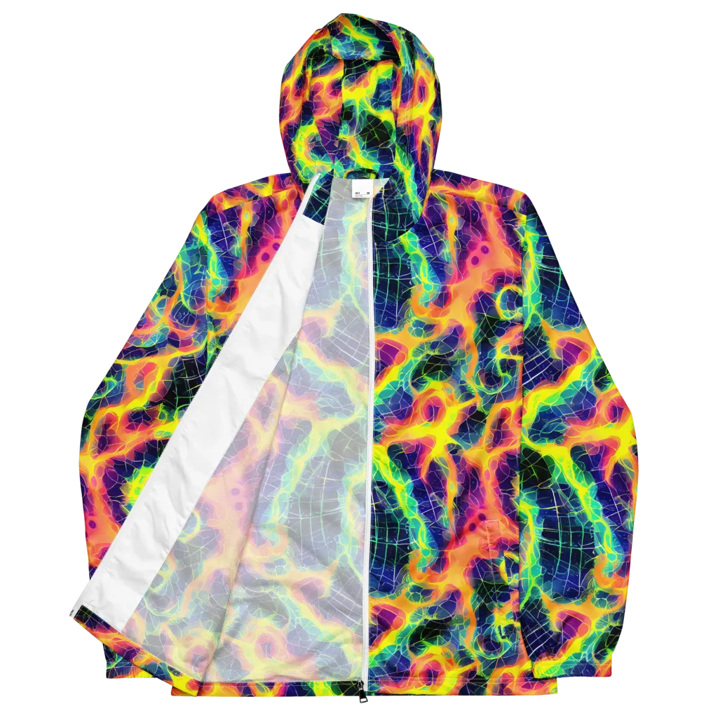 Psychedelic Grid on Men's Windbreaker — Front