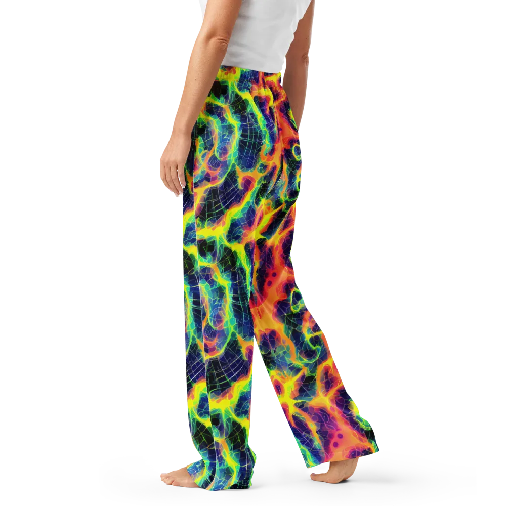 Psychedelic Grid on Women's Pajama Pants — Left