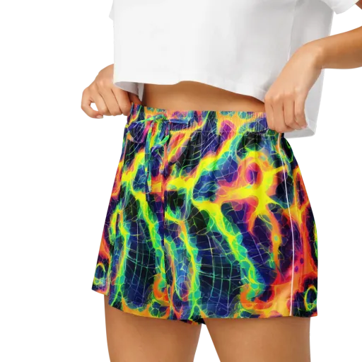 Psychedelic Grid on a Women's Pajama Shorts