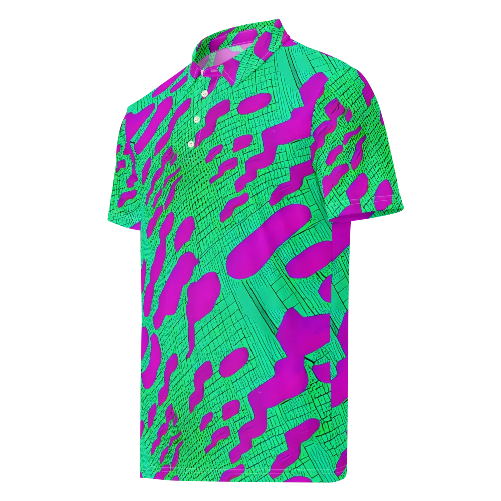 Electric Scale on Men's Slim Fit Polo Shirt — Left Front