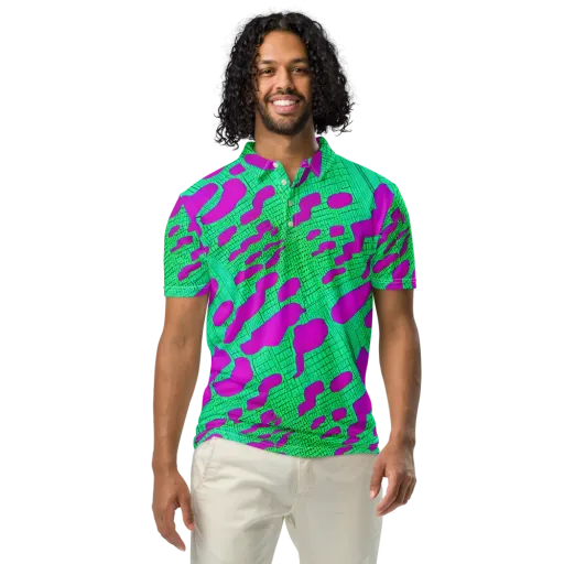 Electric Scale on a Men's Slim Fit Polo Shirt