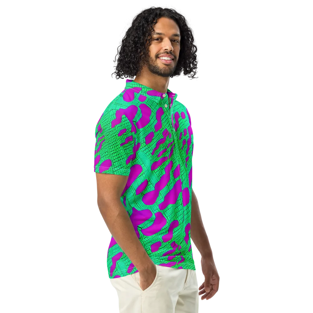 Electric Scale on Men's Slim Fit Polo Shirt — Right Front