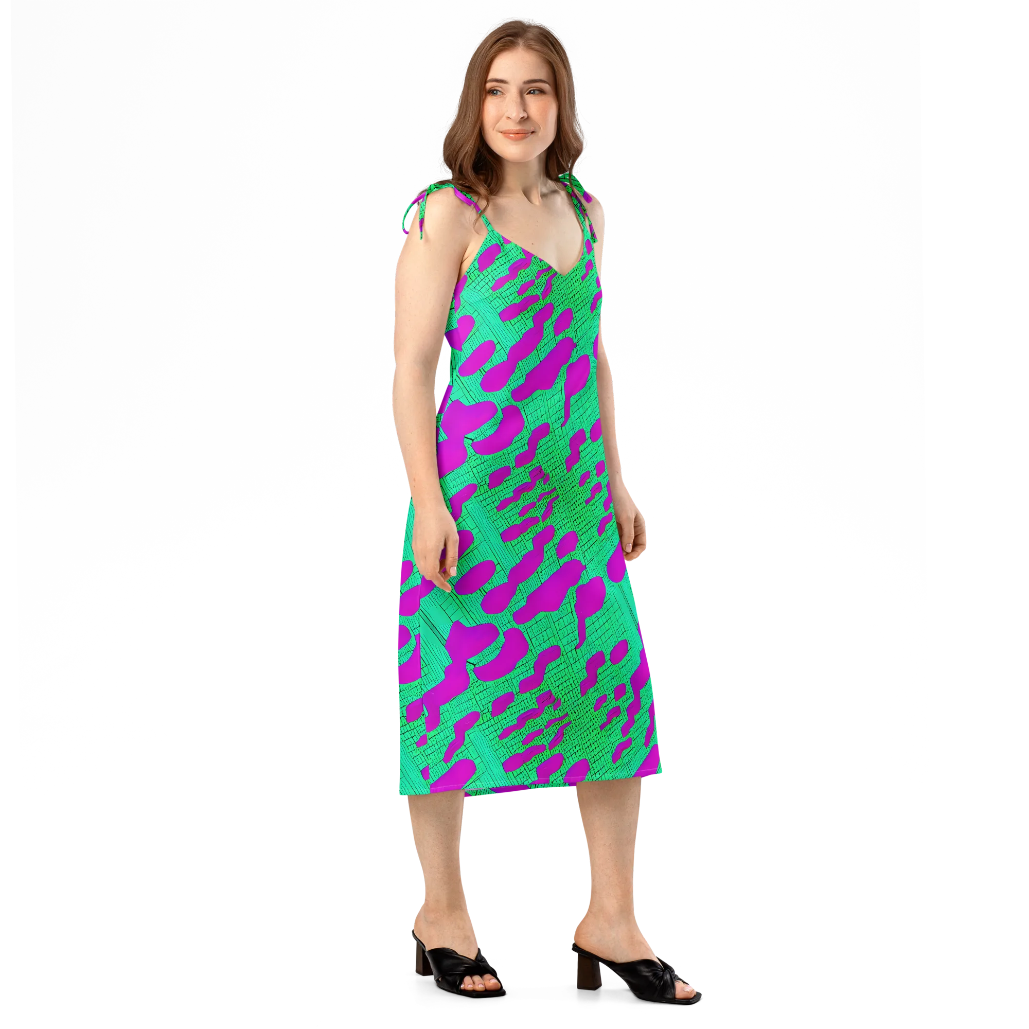 Electric Scale on Slip Dress — Right Front