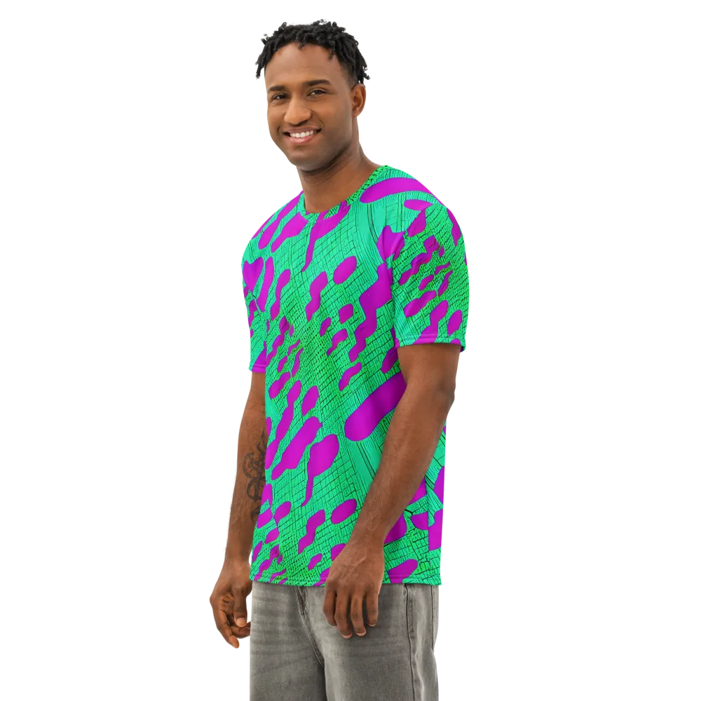 Electric Scale on Men's Cotton Crew Neck T-Shirt — Left Front