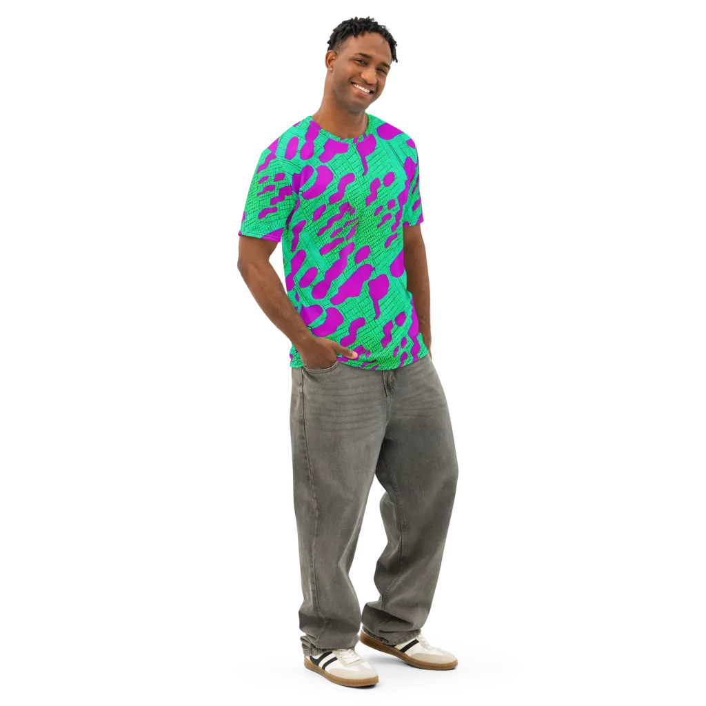 Electric Scale on Men's Cotton Crew Neck T-Shirt — Right Front