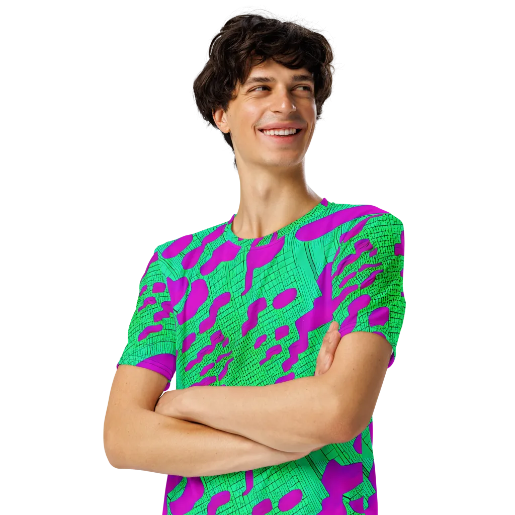 Electric Scale on Men's Crew Neck T-Shirt — Left Front