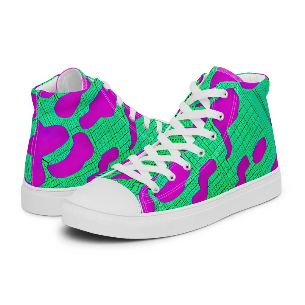 Electric Scale on Men's High Top Canvas Shoes — Left