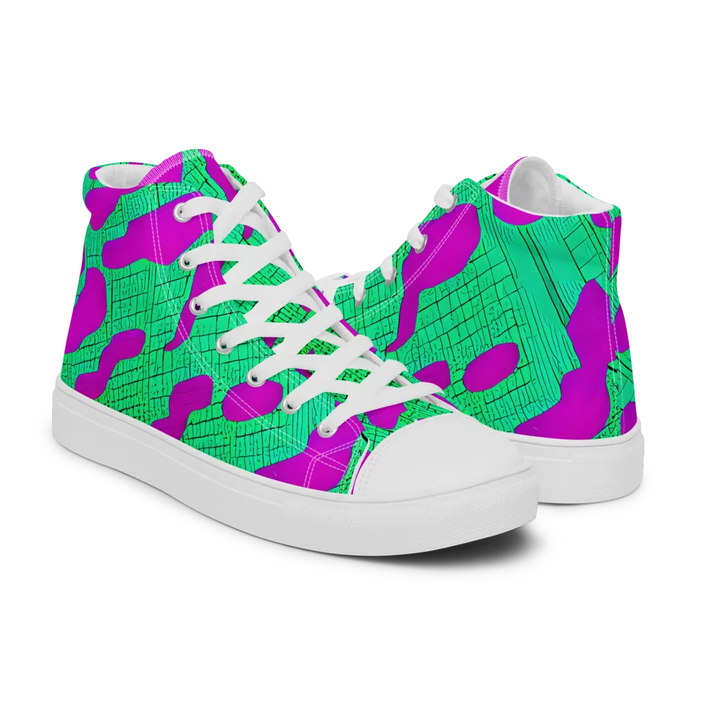 Electric Scale on Men's High Top Canvas Shoes — Right