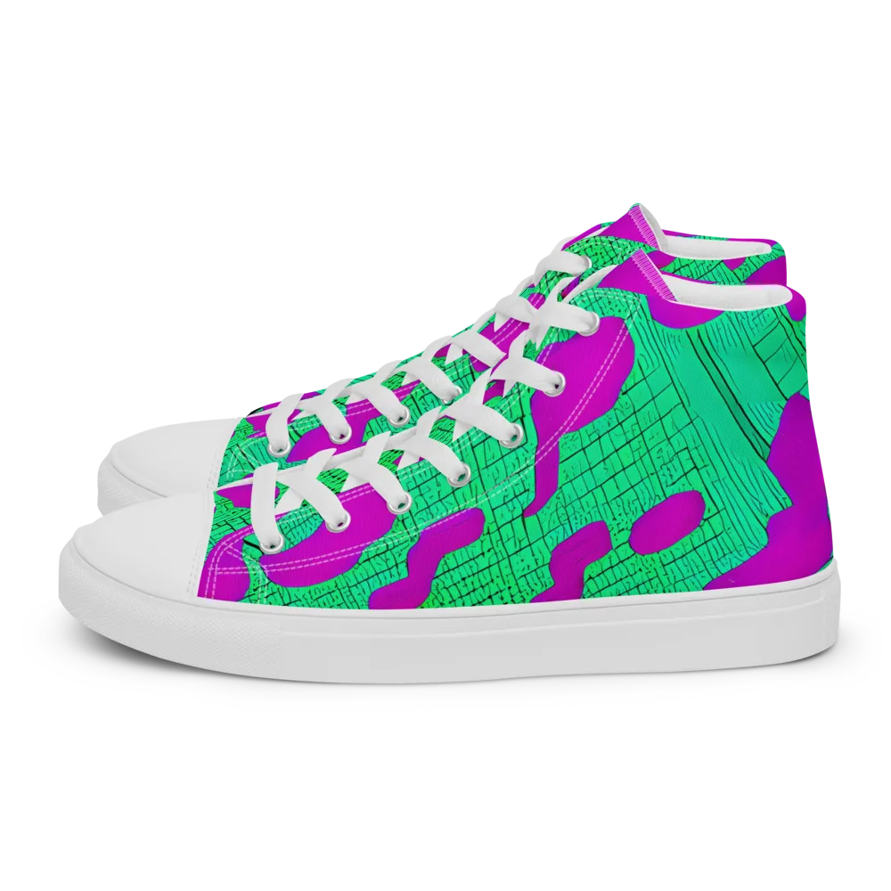 Electric Scale on Women's High Top Canvas Shoes — Left