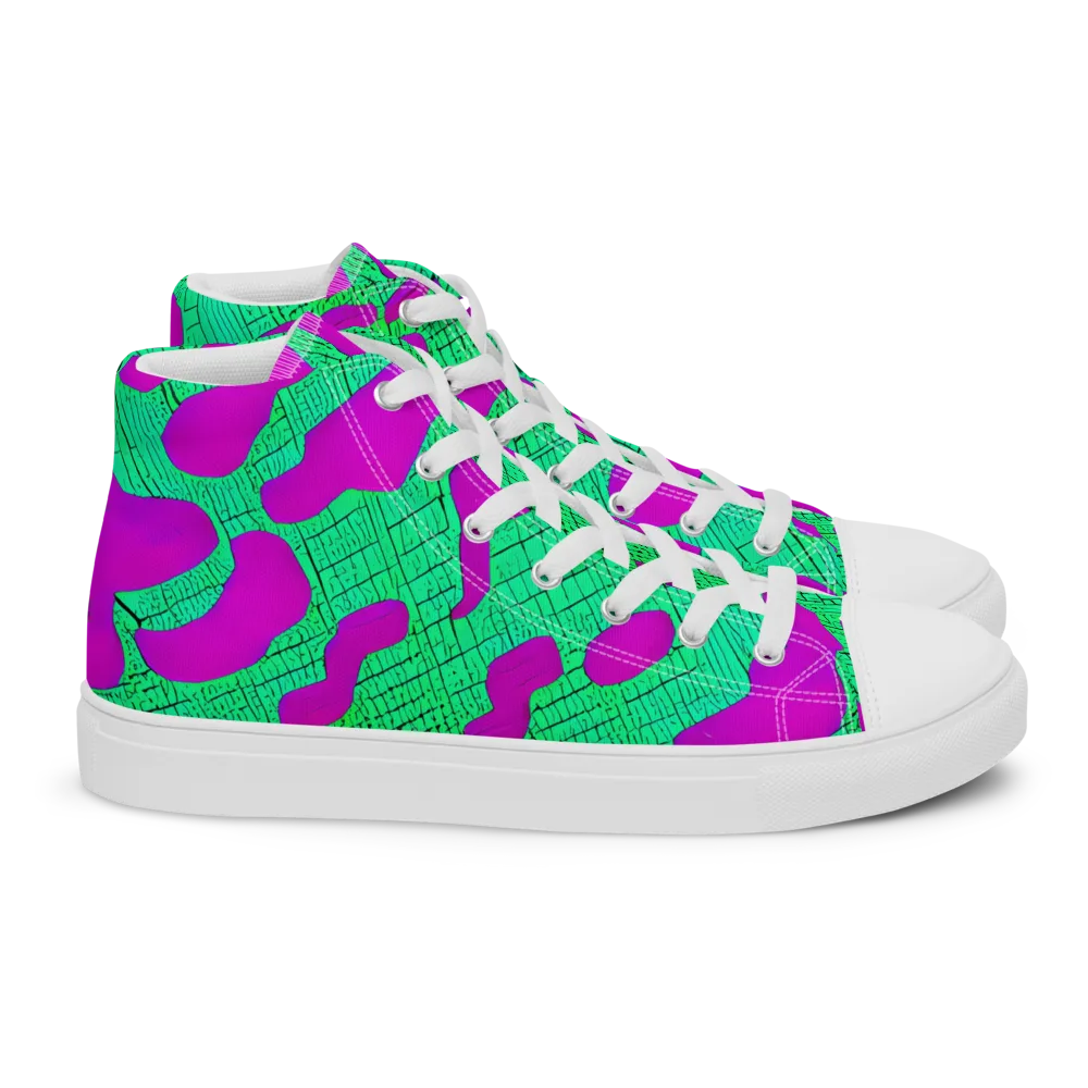 Electric Scale on Women's High Top Canvas Shoes — Right