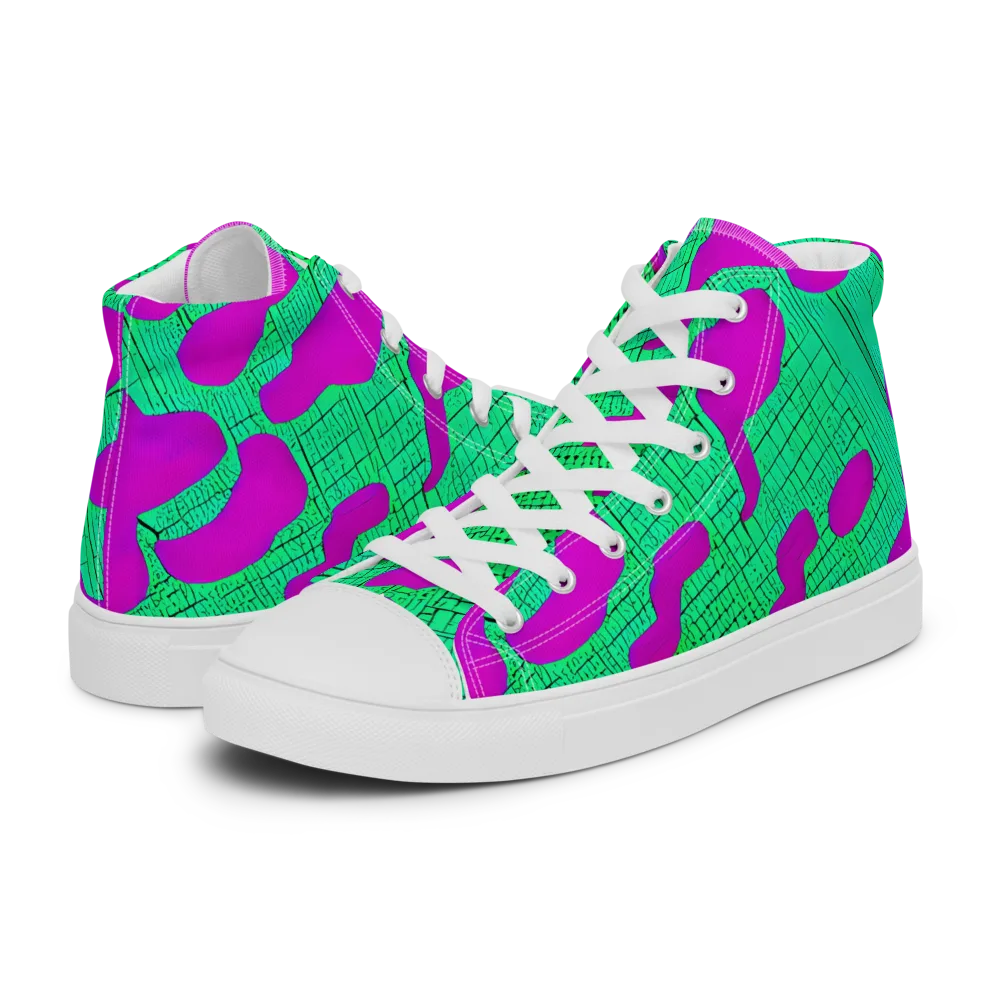 Electric Scale on Women's High Top Canvas Shoes — Left