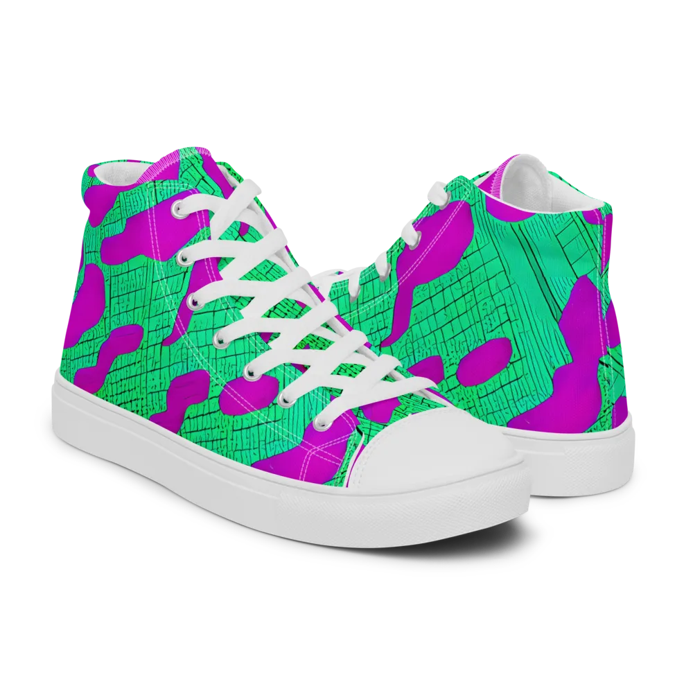 Electric Scale on Women's High Top Canvas Shoes — Right