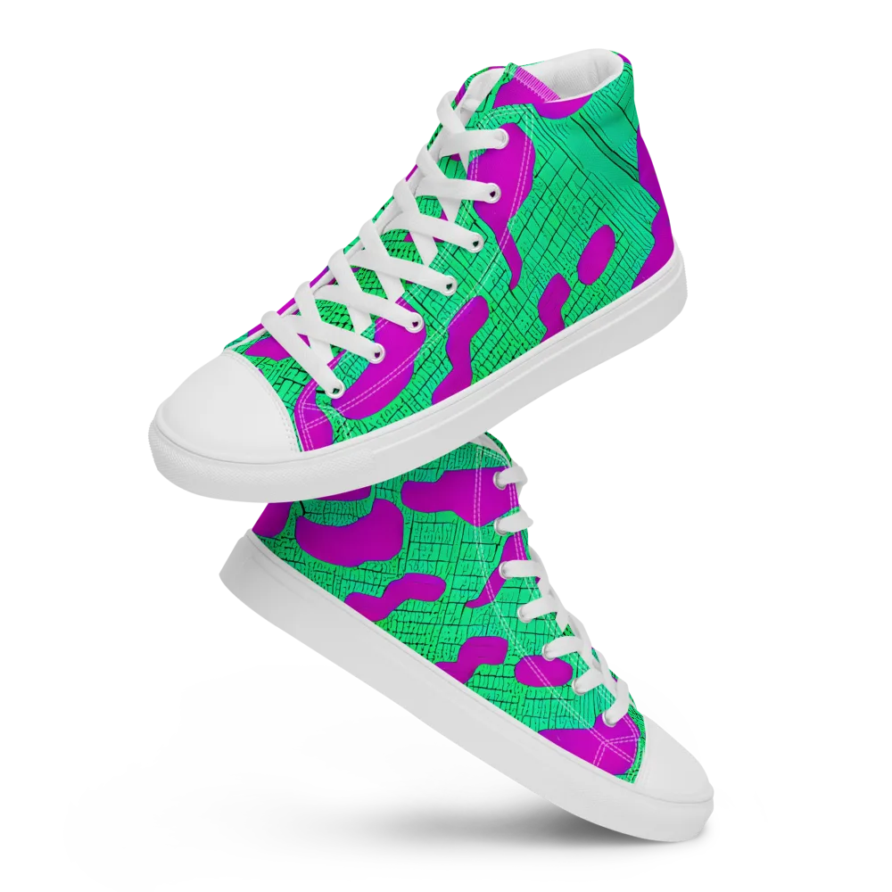 Electric Scale on Women's High Top Canvas Shoes — Front