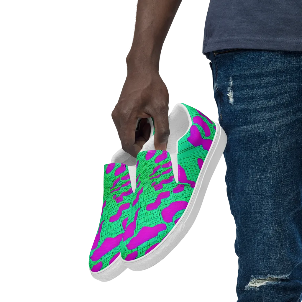 Electric Scale on Men's Slip-On Canvas Shoes — Left Front