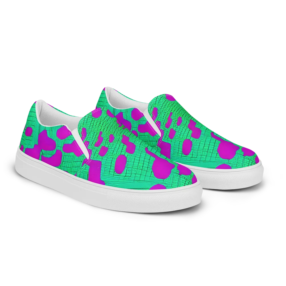 Electric Scale on Women's Slip-On Canvas Shoes — Right Front