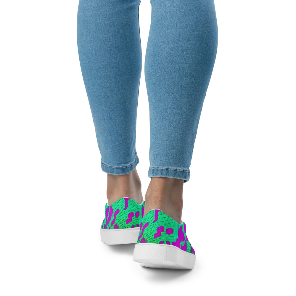 Electric Scale on Women's Slip-On Canvas Shoes — Back