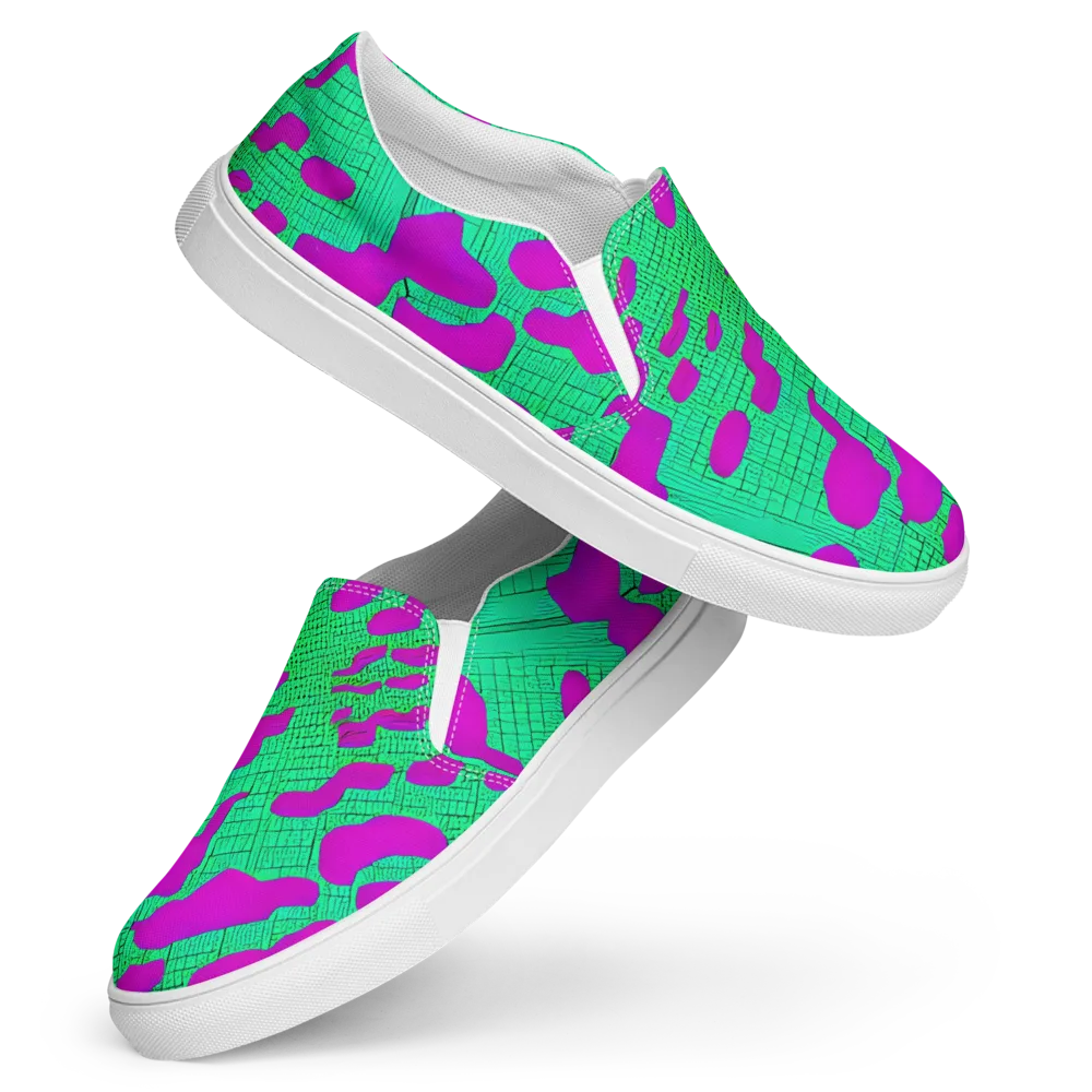 Electric Scale on Women's Slip-On Canvas Shoes — Front